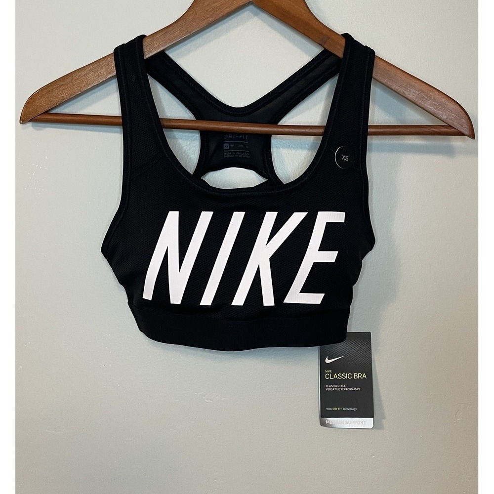Nike Classic Compression Racerback Medium Support Sports Bra Size XS Gym Active